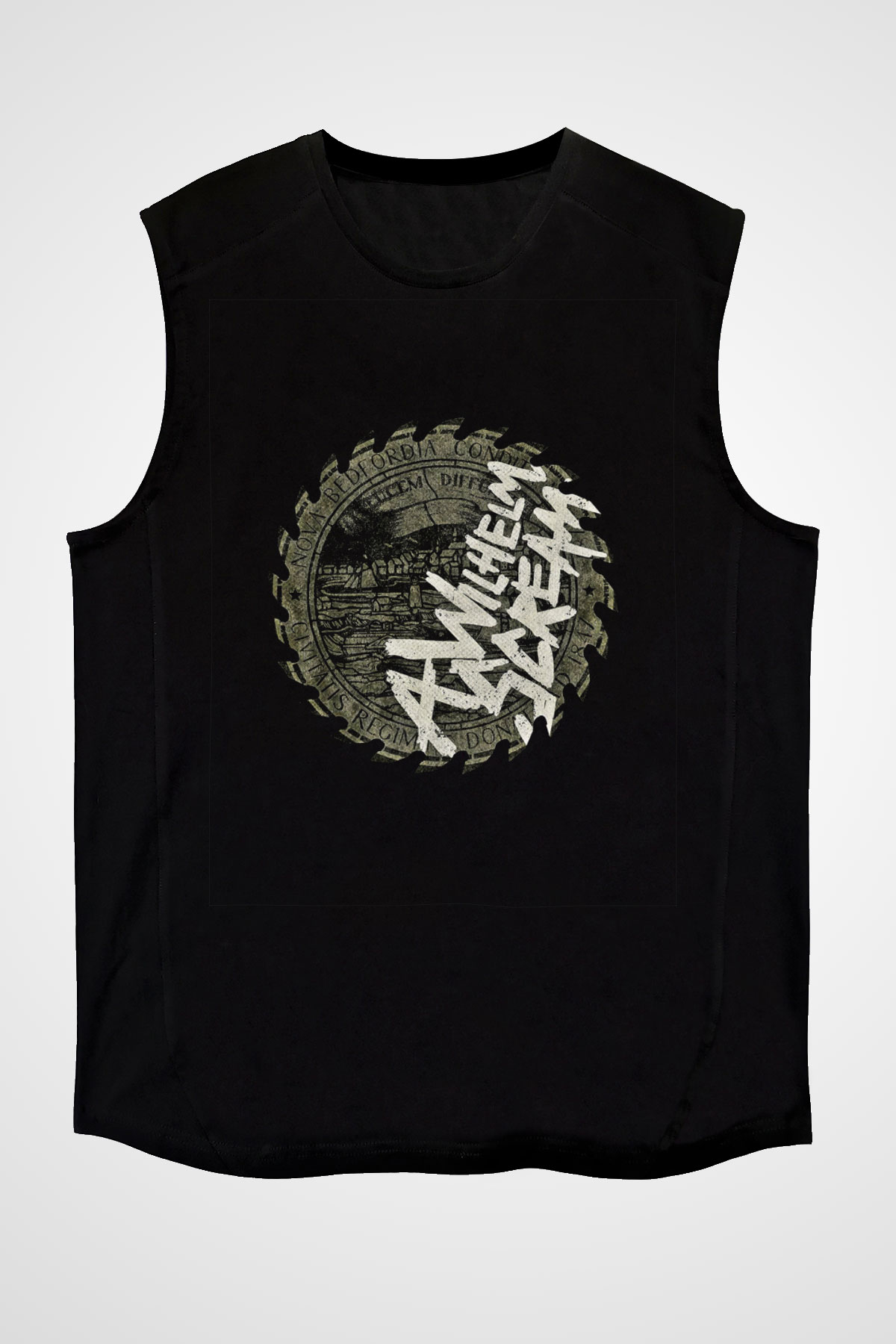 A Wilhelm Scream Baskılı Unisex Siyah Kolsuz Tişört