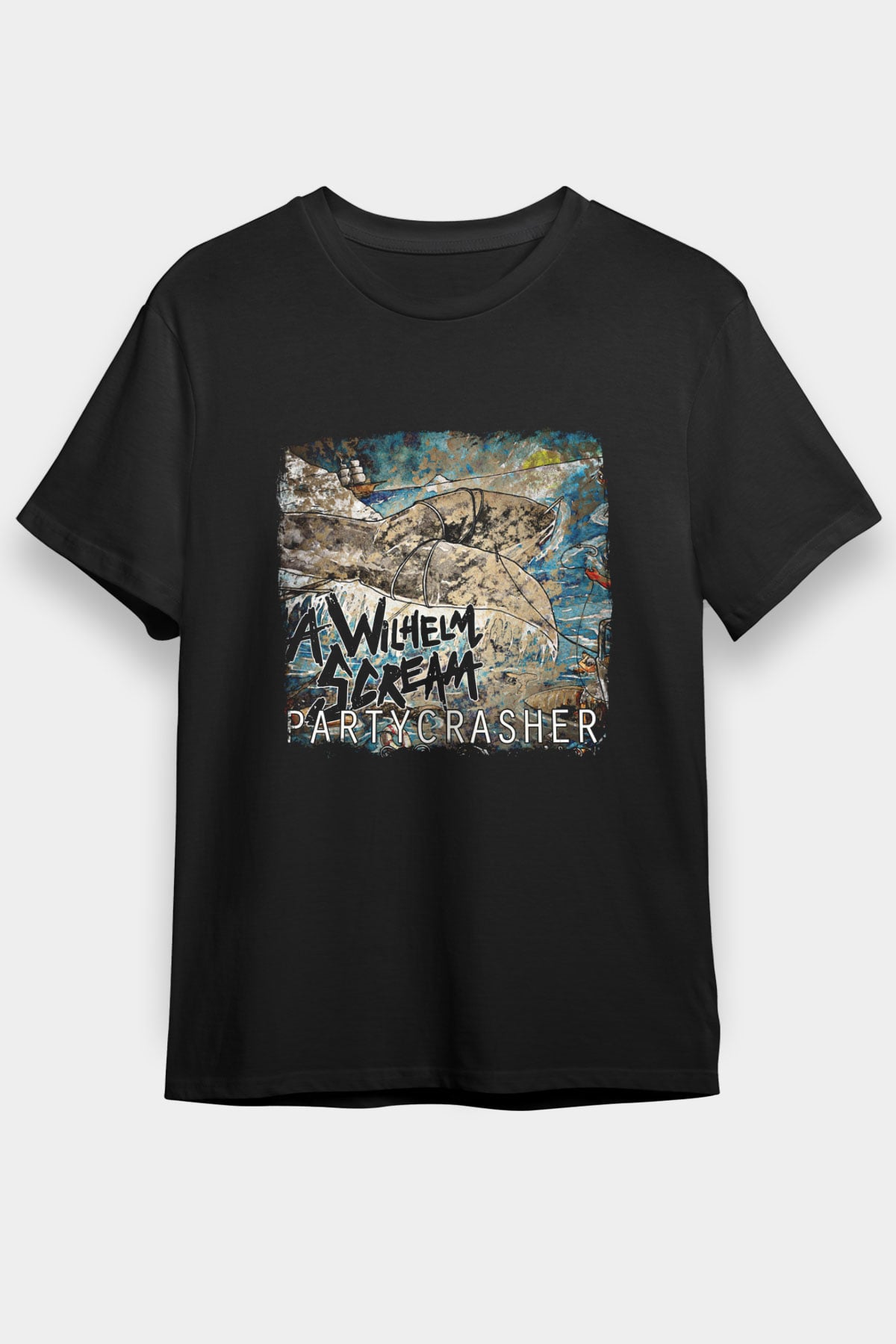 A Wilhelm Scream Baskılı Unisex Siyah Tişört