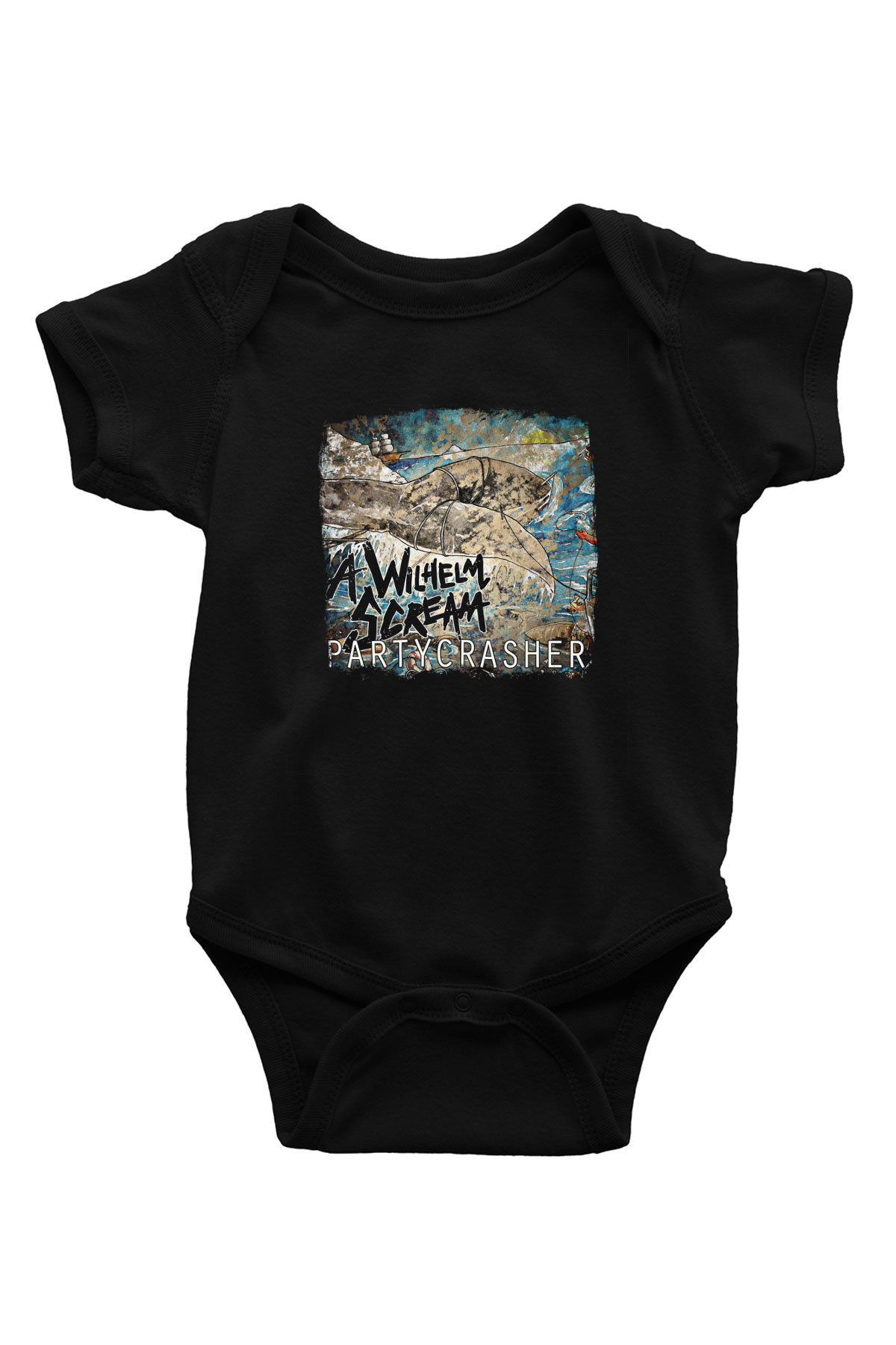 A Wilhelm Scream Baskılı Unisex Siyah Bebek Body - Zıbın