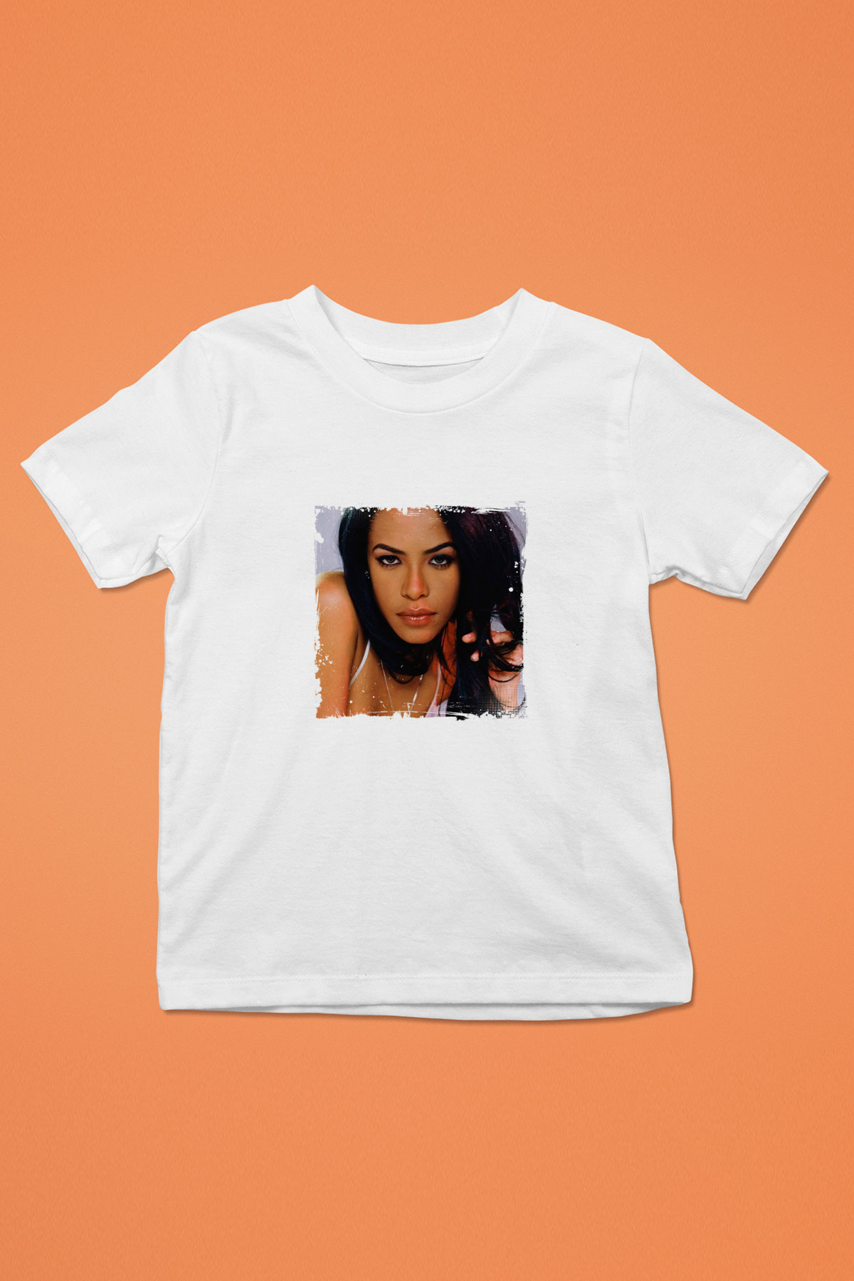 Aaliyah Baskılı Unisex Beyaz Çocuk Tişört