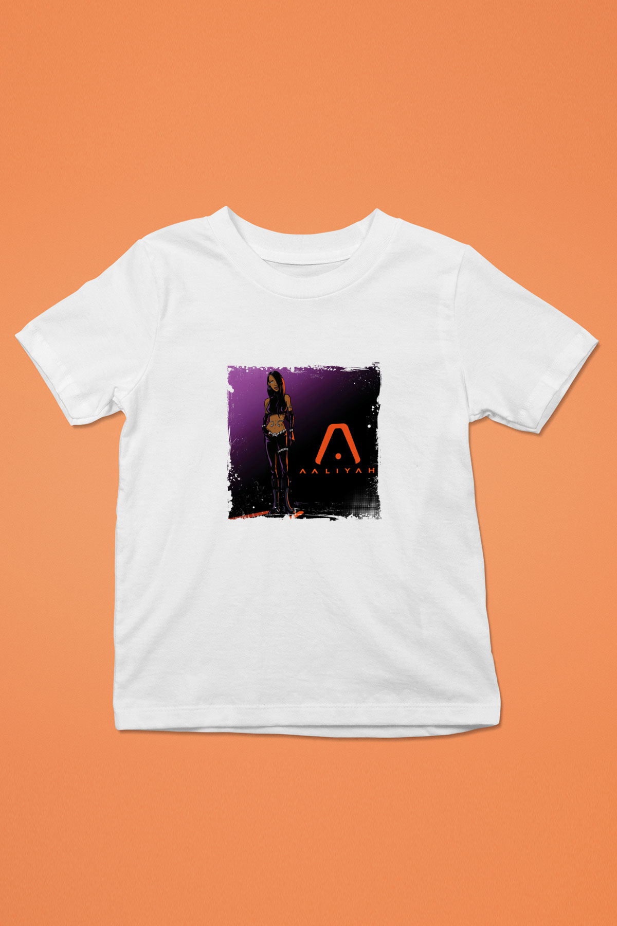 Aaliyah Baskılı Unisex Beyaz Çocuk Tişört