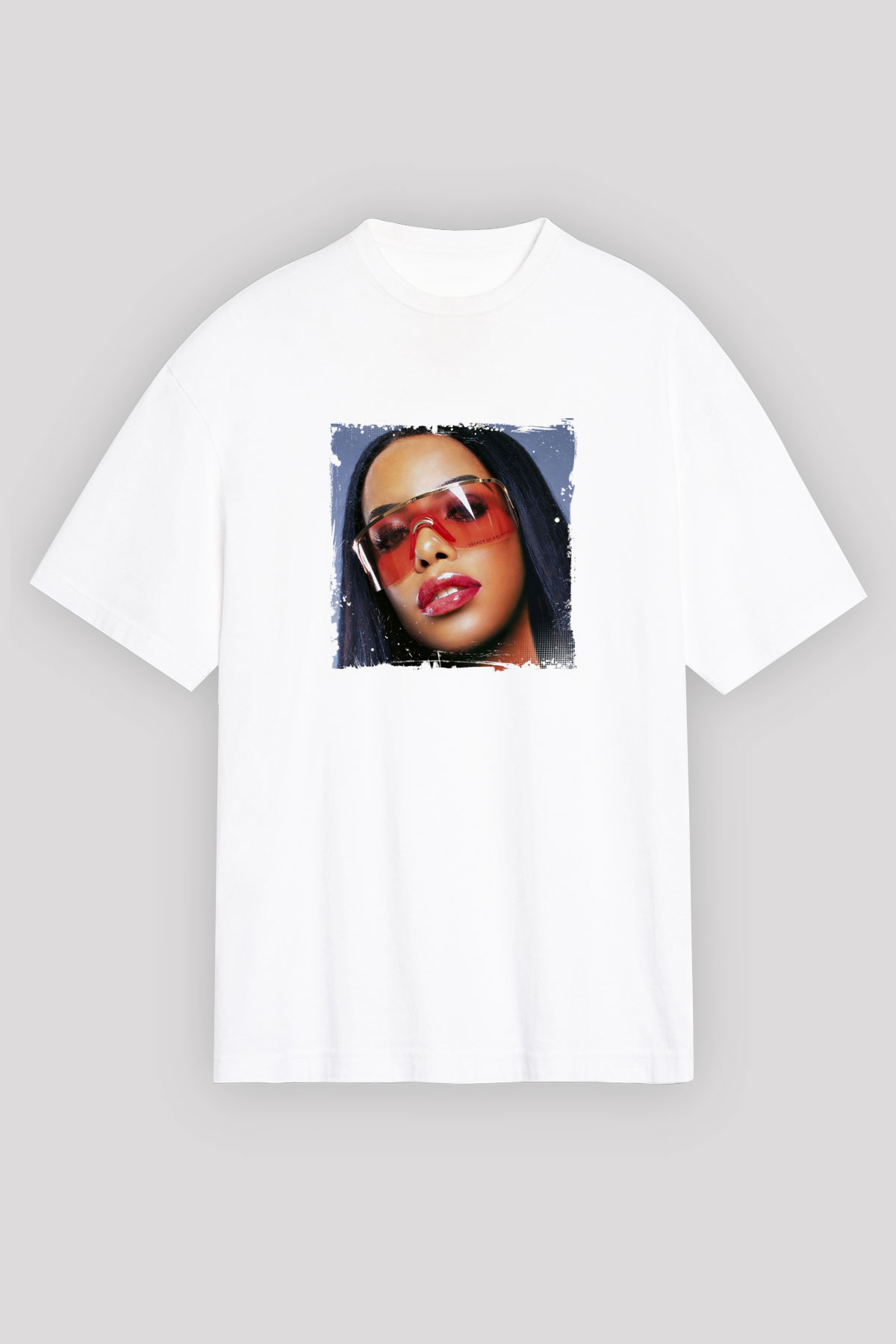 Aaliyah Baskılı Unisex Beyaz Tişört