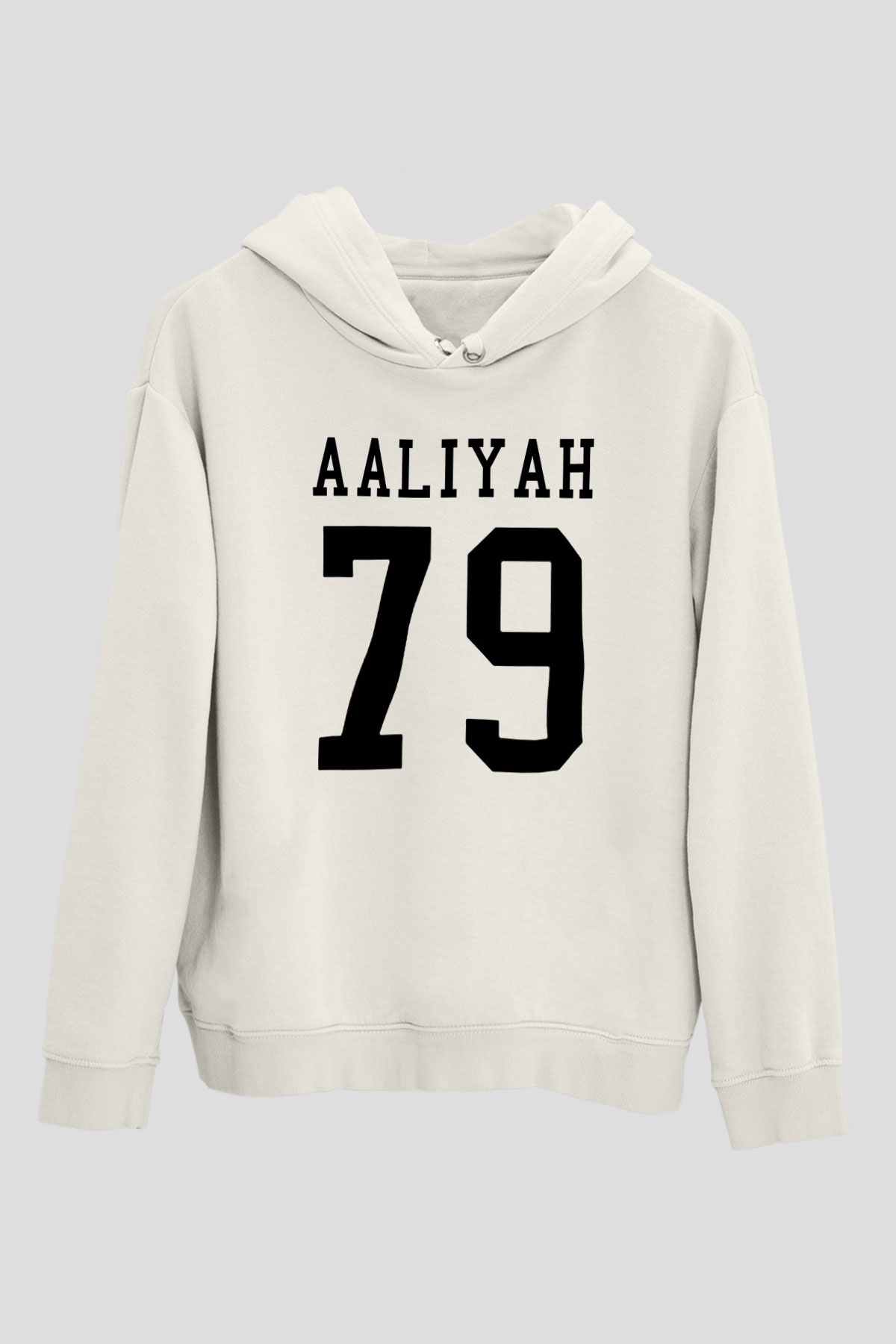 Aaliyah Beyaz Unisex Kapşonlu Sweatshirt