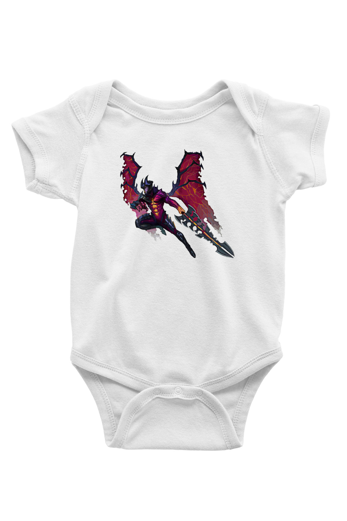 Aatrox James Baskılı Beyaz Unisex Bebek Body - Zıbın