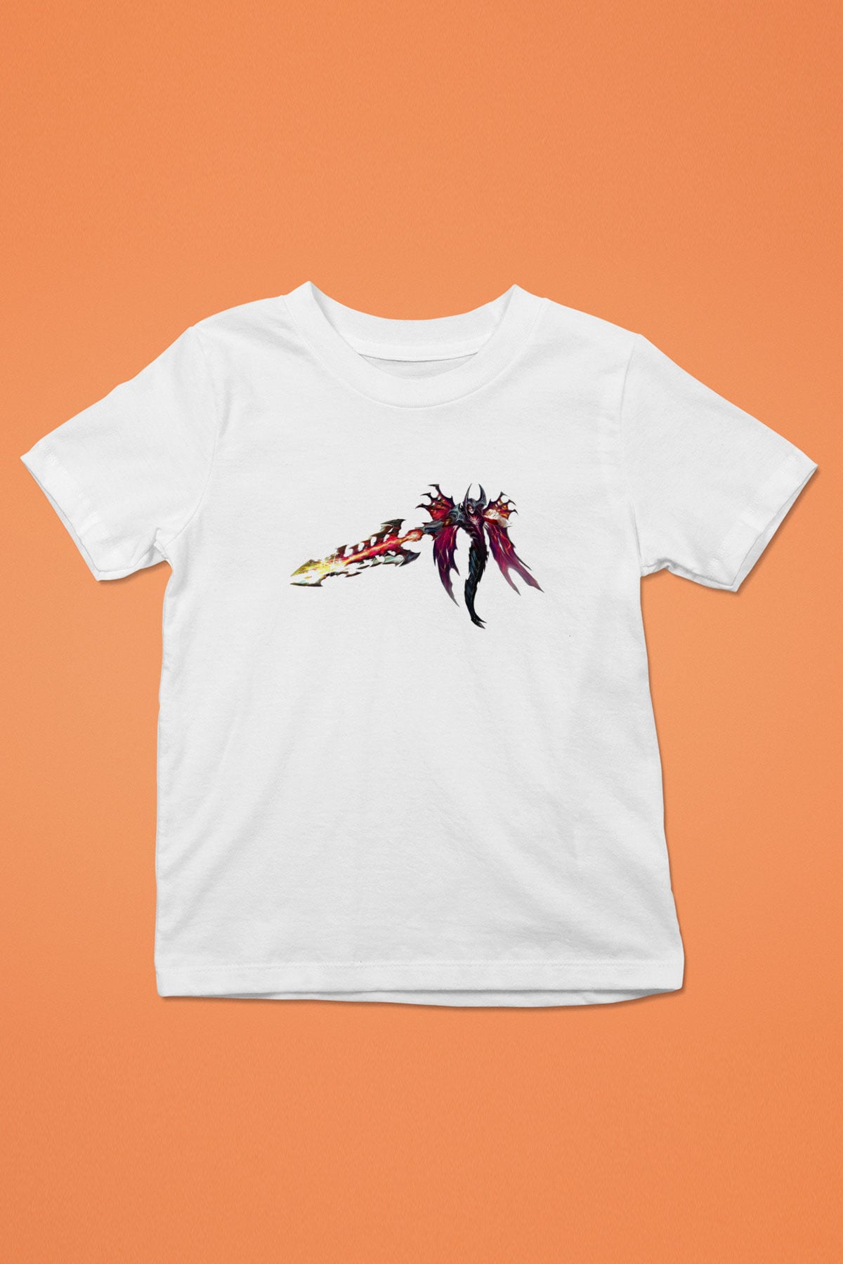 Aatrox James Baskılı Beyaz Unisex Beyaz Çocuk Tişört - Tshirt