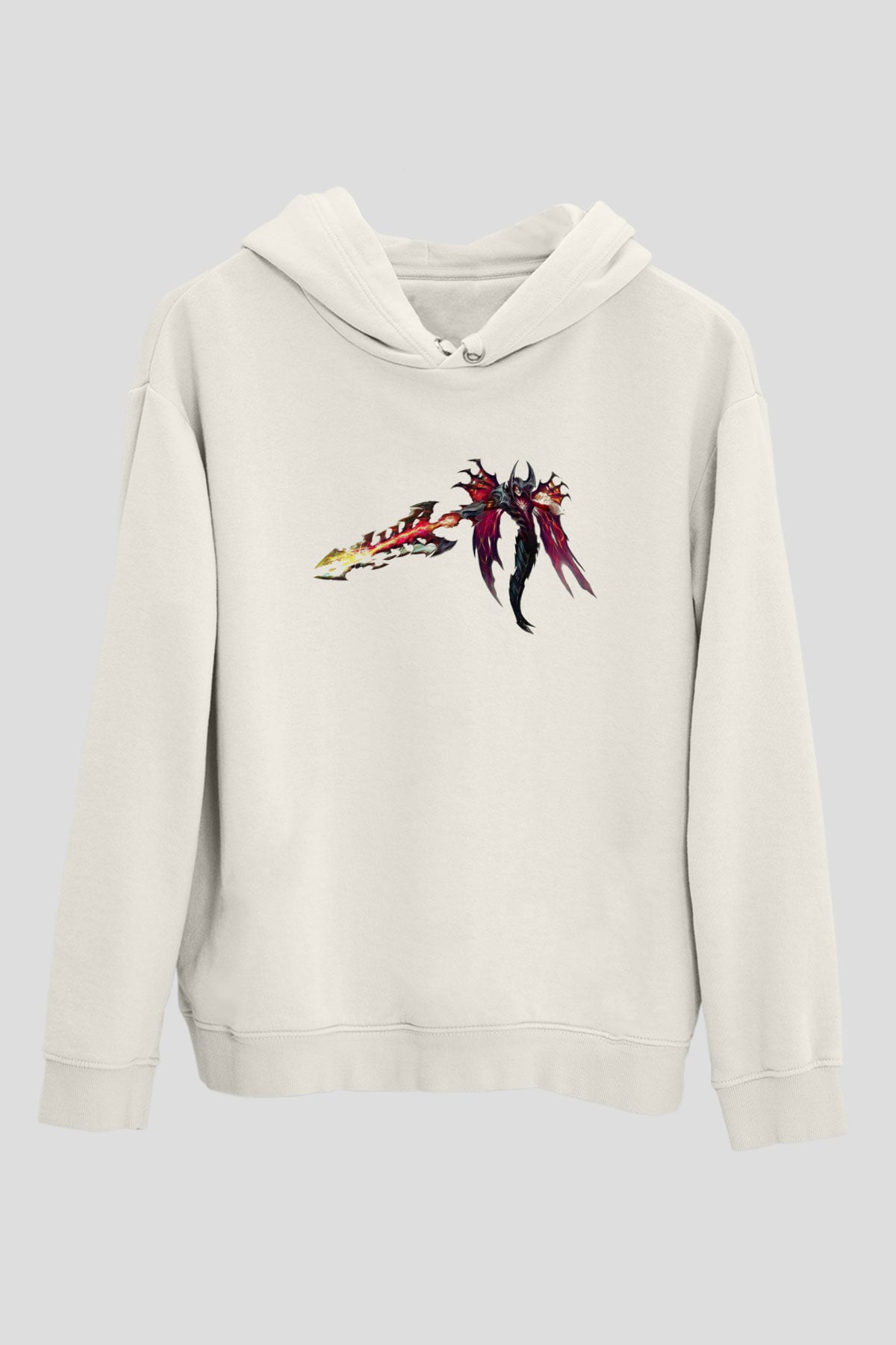 Aatrox James Baskılı Beyaz Unisex Kapüşonlu Sweatshirt