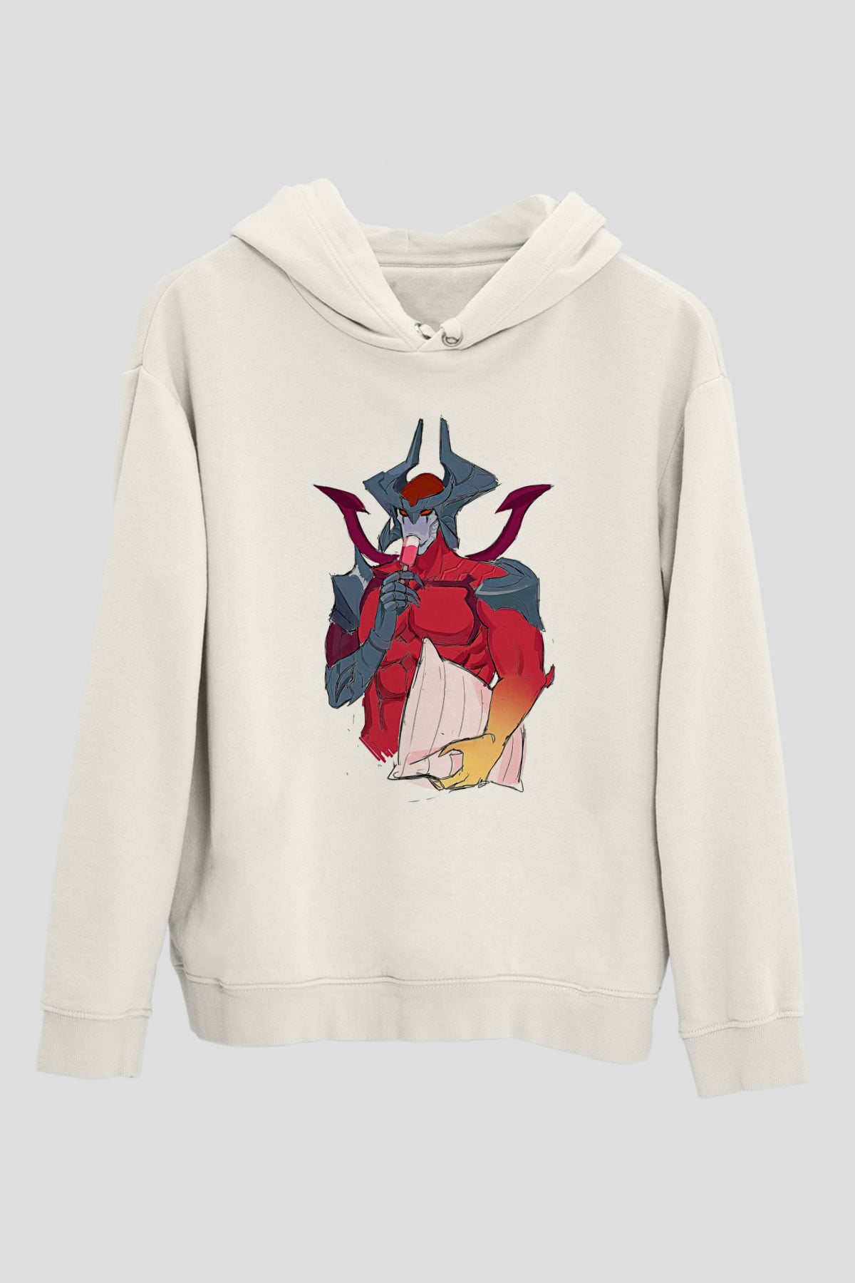 Aatrox James Baskılı Beyaz Unisex Kapüşonlu Sweatshirt