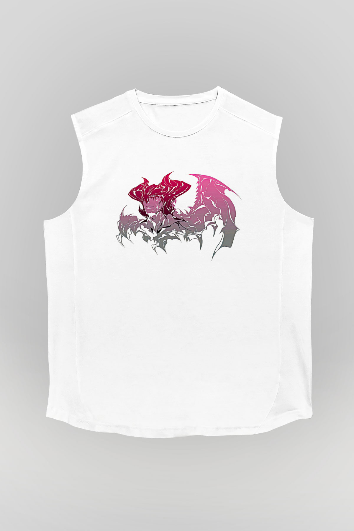 Aatrox James Baskılı Beyaz Unisex Kolsuz Tişört - Tshirt