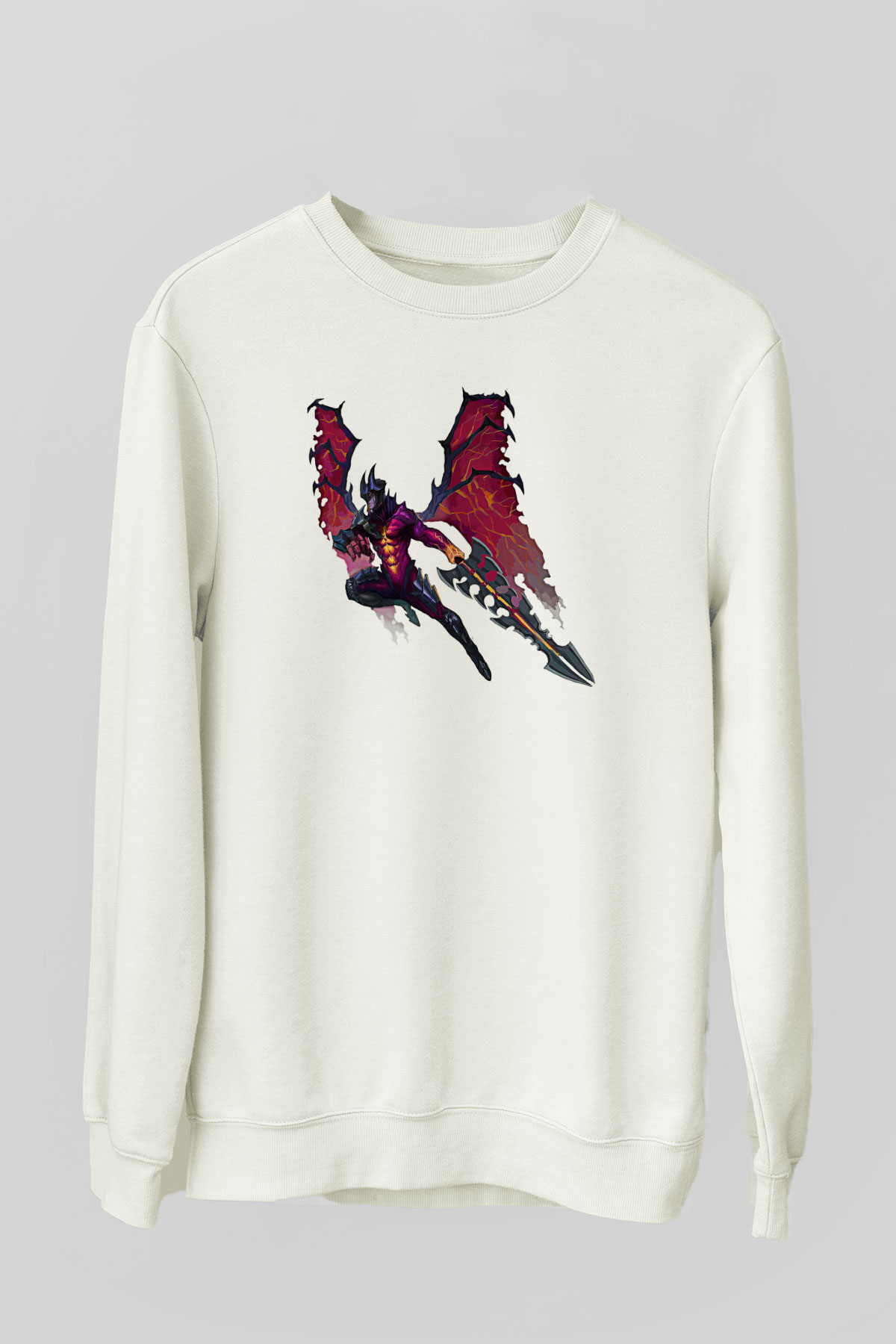 Aatrox James Baskılı Beyaz Unisex Sweatshirt
