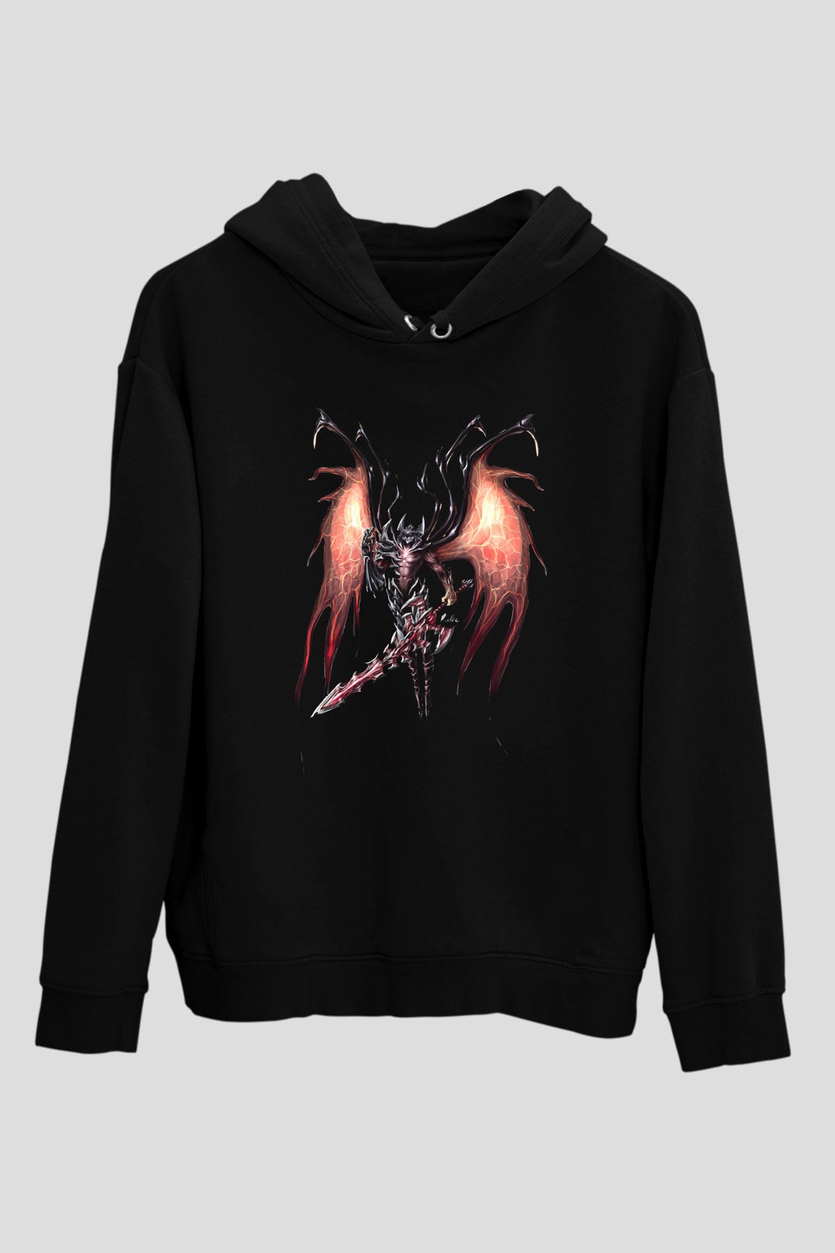 Aatrox James Baskılı Unisex Siyah Kapüşonlu Sweatshirt