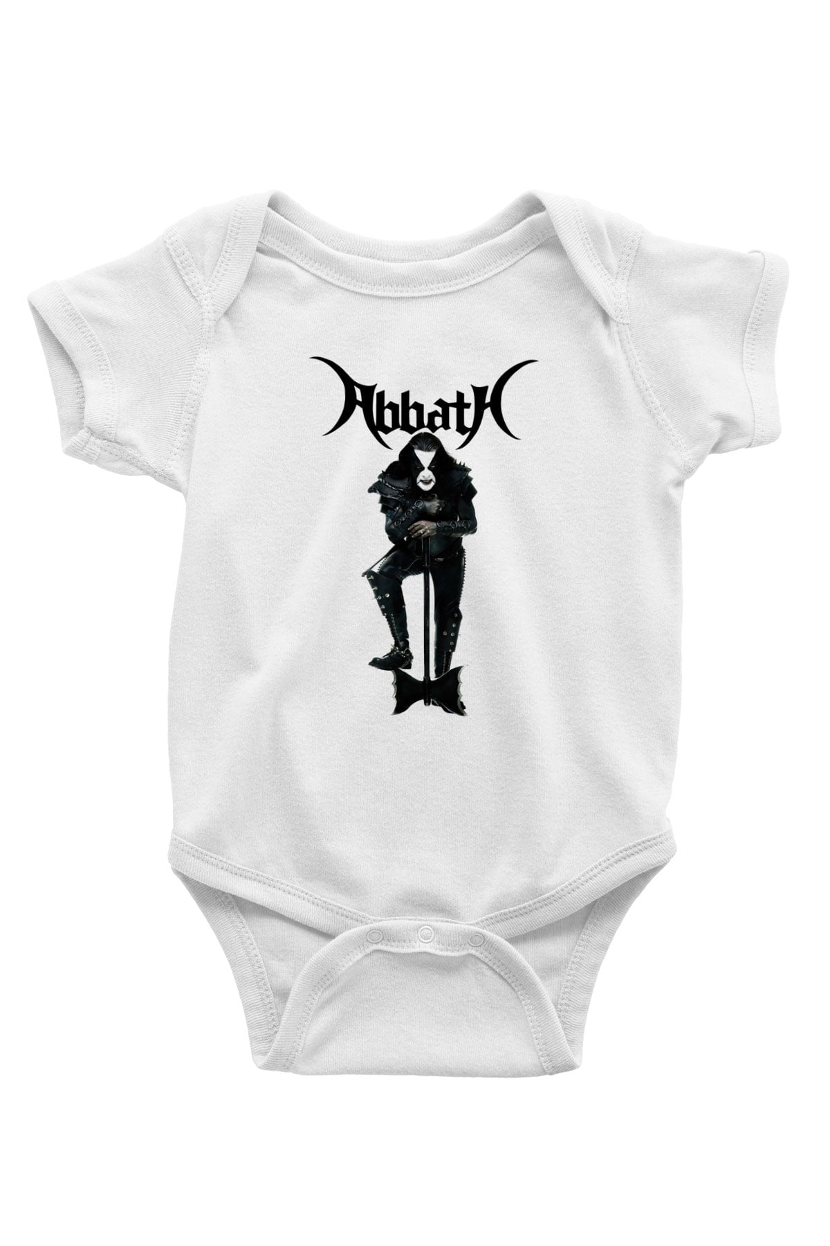 Abbath Baskılı Beyaz Unisex Bebek Body - Zıbın