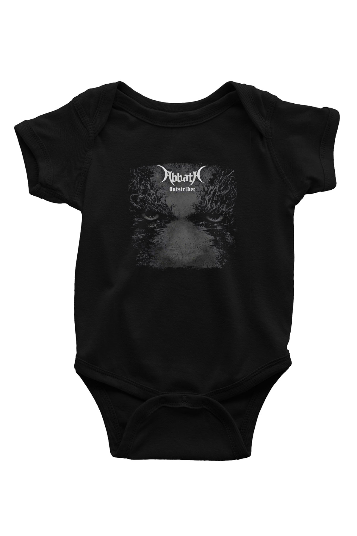 Abbath Baskılı Unisex Siyah Bebek Body - Zıbın
