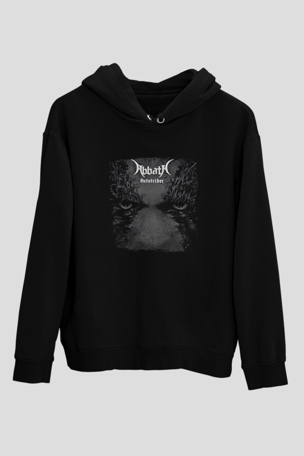 Abbath Baskılı Unisex Siyah Hoodie