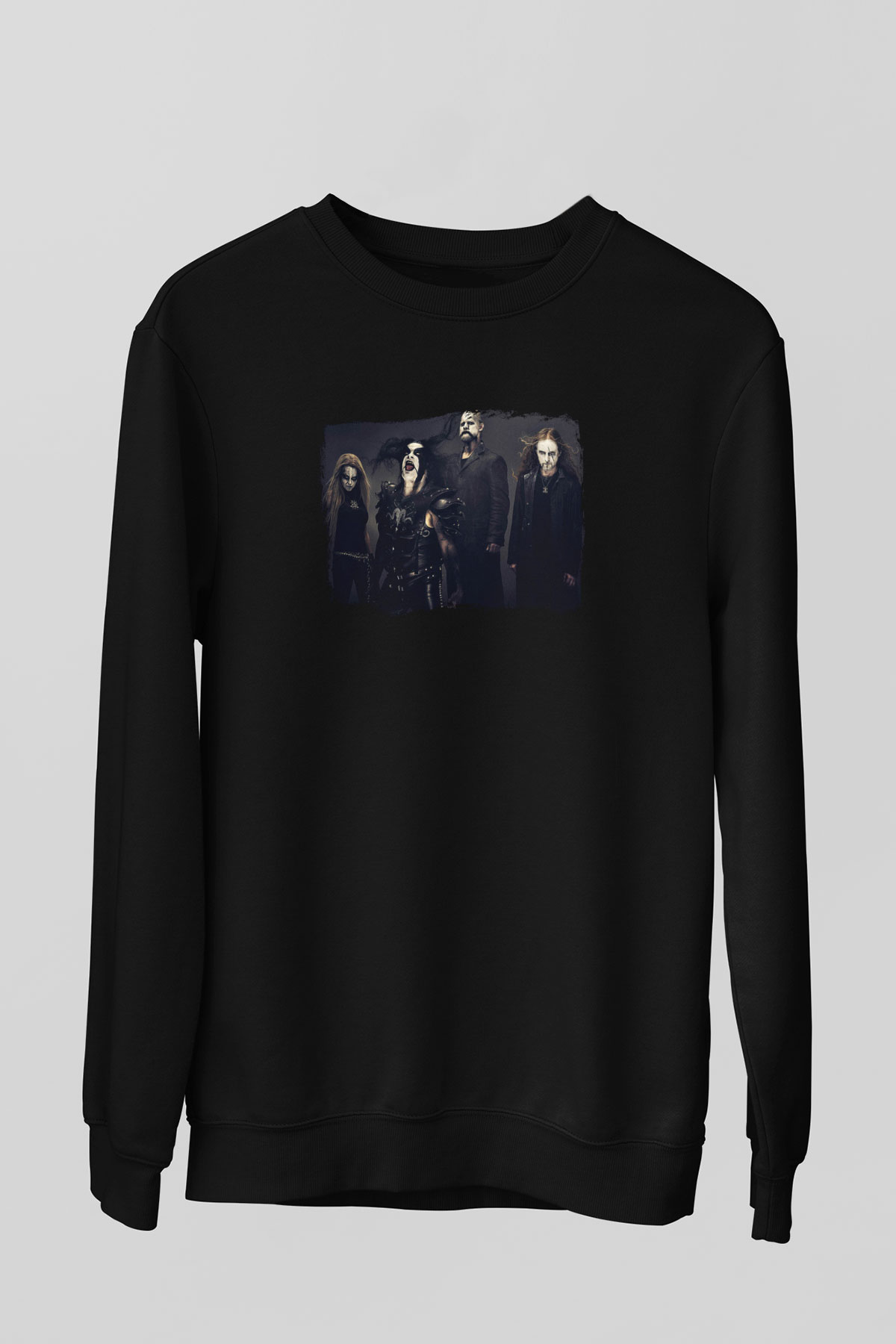 Abbath Baskılı Unisex Siyah Sweatshirt