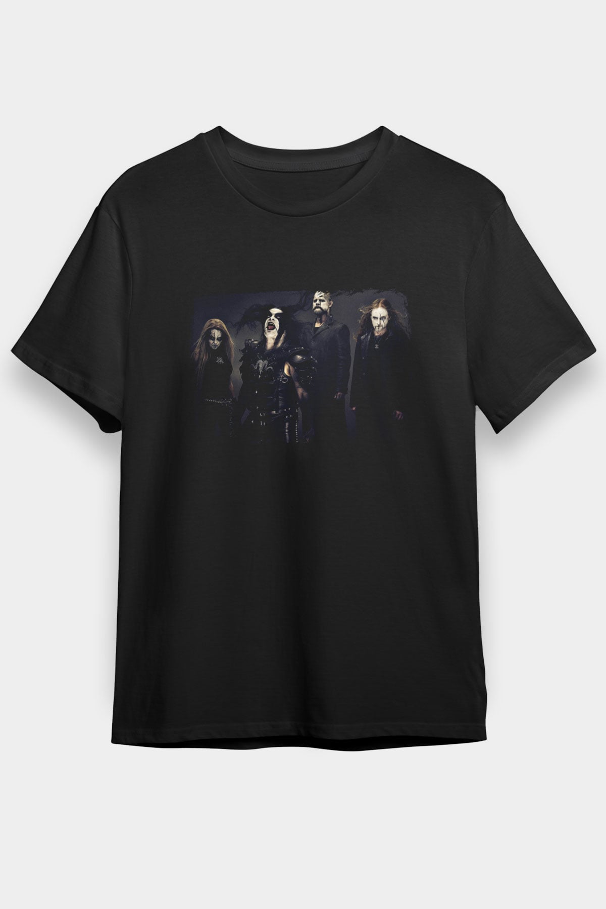 Abbath Baskılı Unisex Siyah Tişört