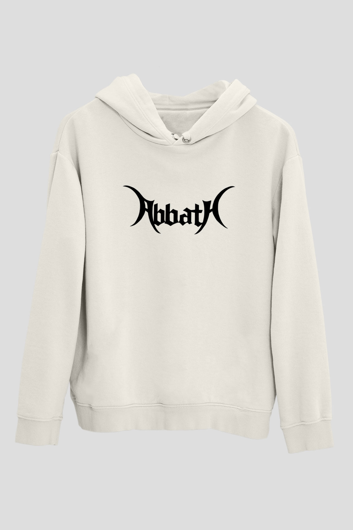 Abbath Beyaz Unisex Kapşonlu Sweatshirt