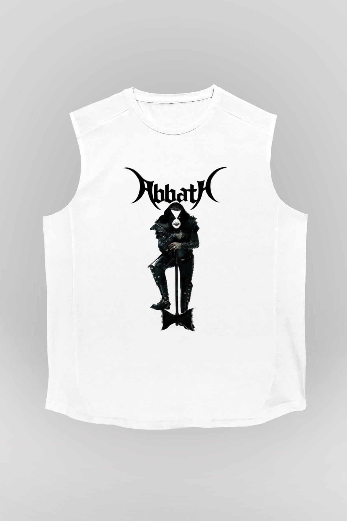 Abbath Beyaz Unisex Kolsuz Tişört