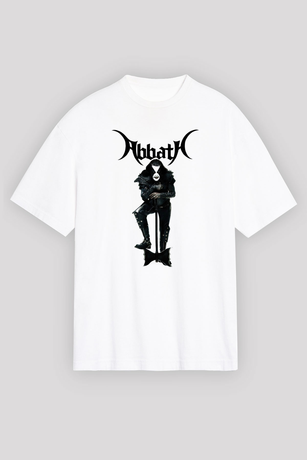 Abbath Beyaz Unisex Oversize Tişört T-Shirt