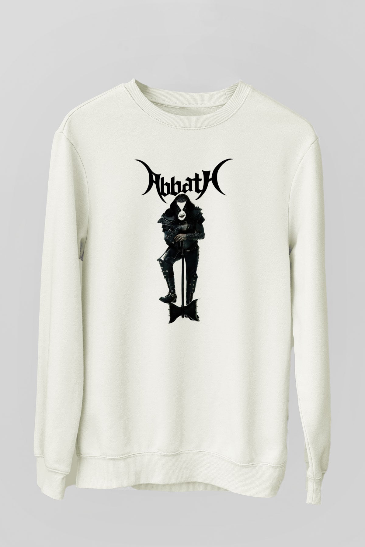Abbath Beyaz Unisex Sweatshirt