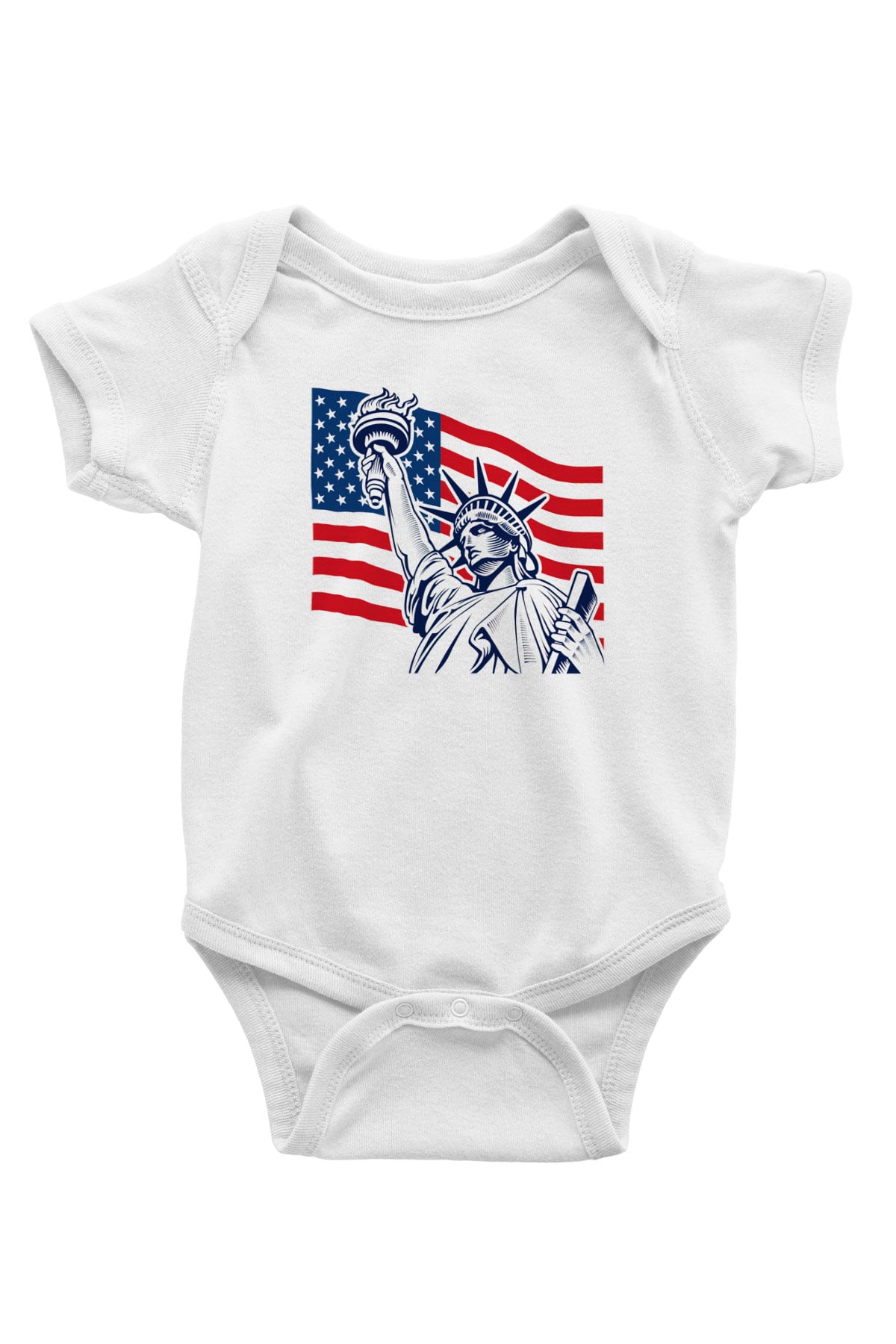 ABD Baskılı Beyaz Unisex Bebek Body - Zıbın