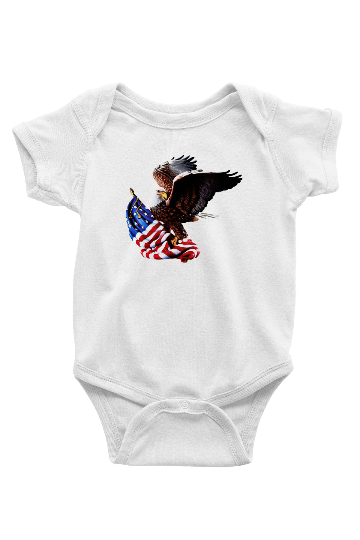 ABD Baskılı Beyaz Unisex Bebek Body - Zıbın