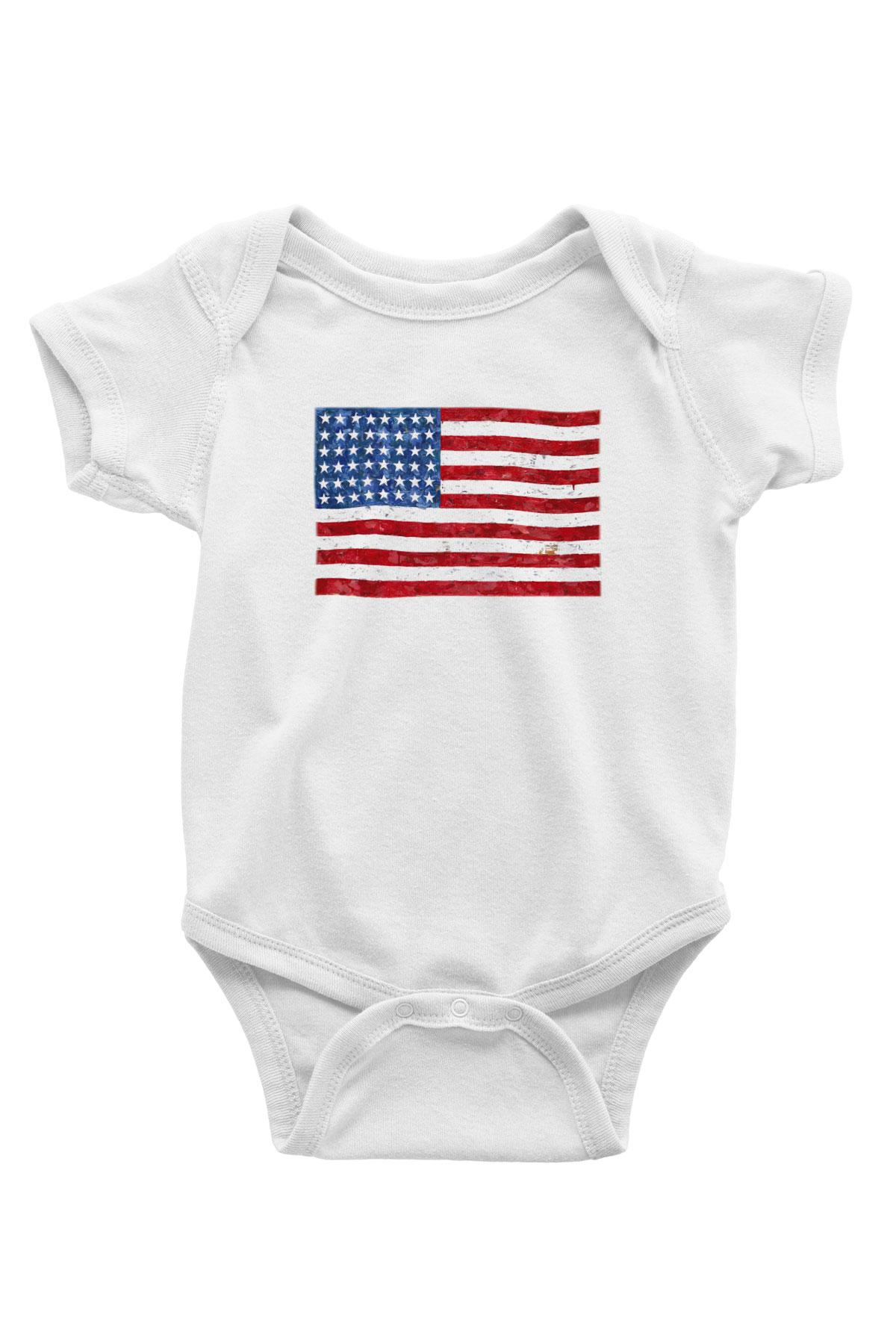 ABD Baskılı Beyaz Unisex Bebek Body - Zıbın