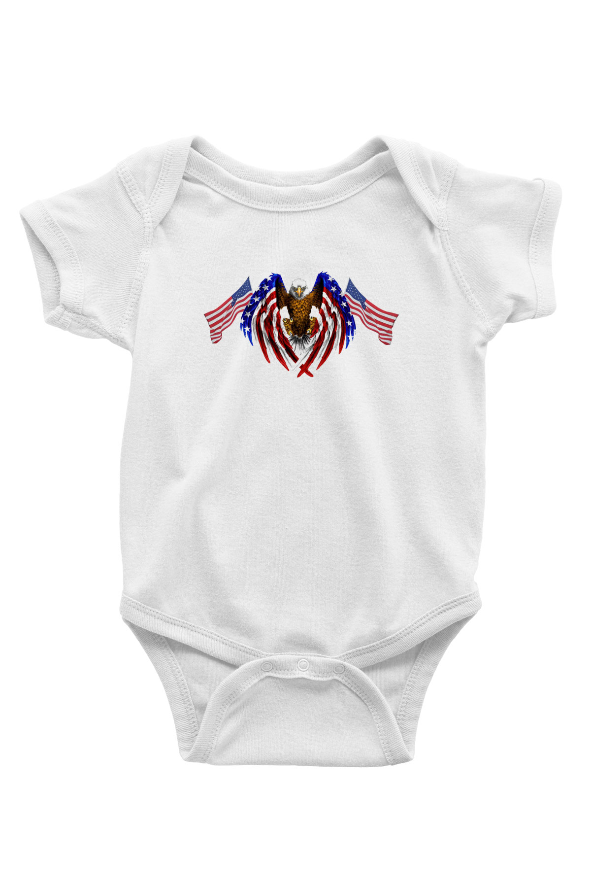 ABD Baskılı Beyaz Unisex Bebek Body - Zıbın
