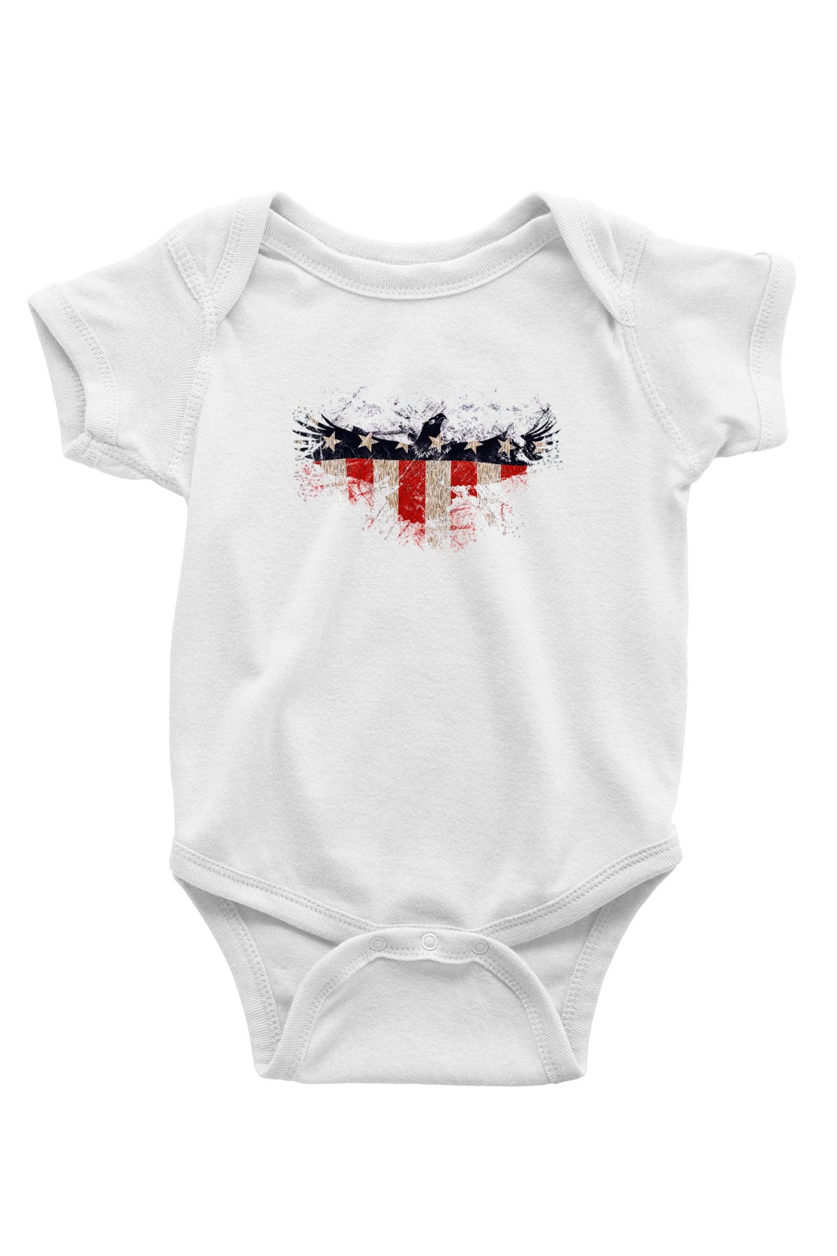 ABD Baskılı Beyaz Unisex Bebek Body - Zıbın
