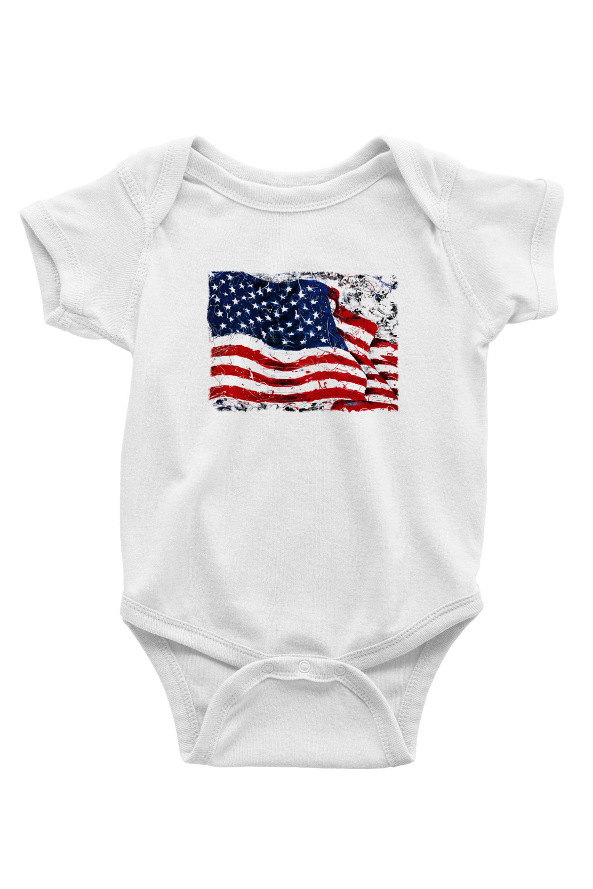 ABD Baskılı Beyaz Unisex Bebek Body - Zıbın