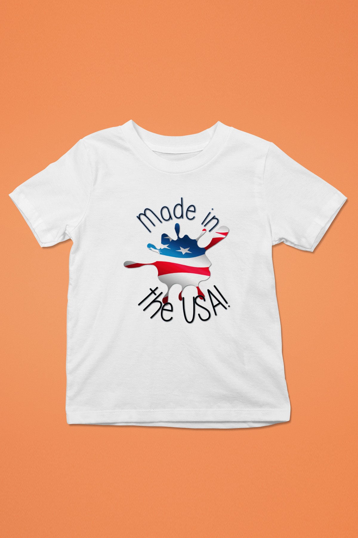 ABD Baskılı Beyaz Unisex Çocuk Tişört