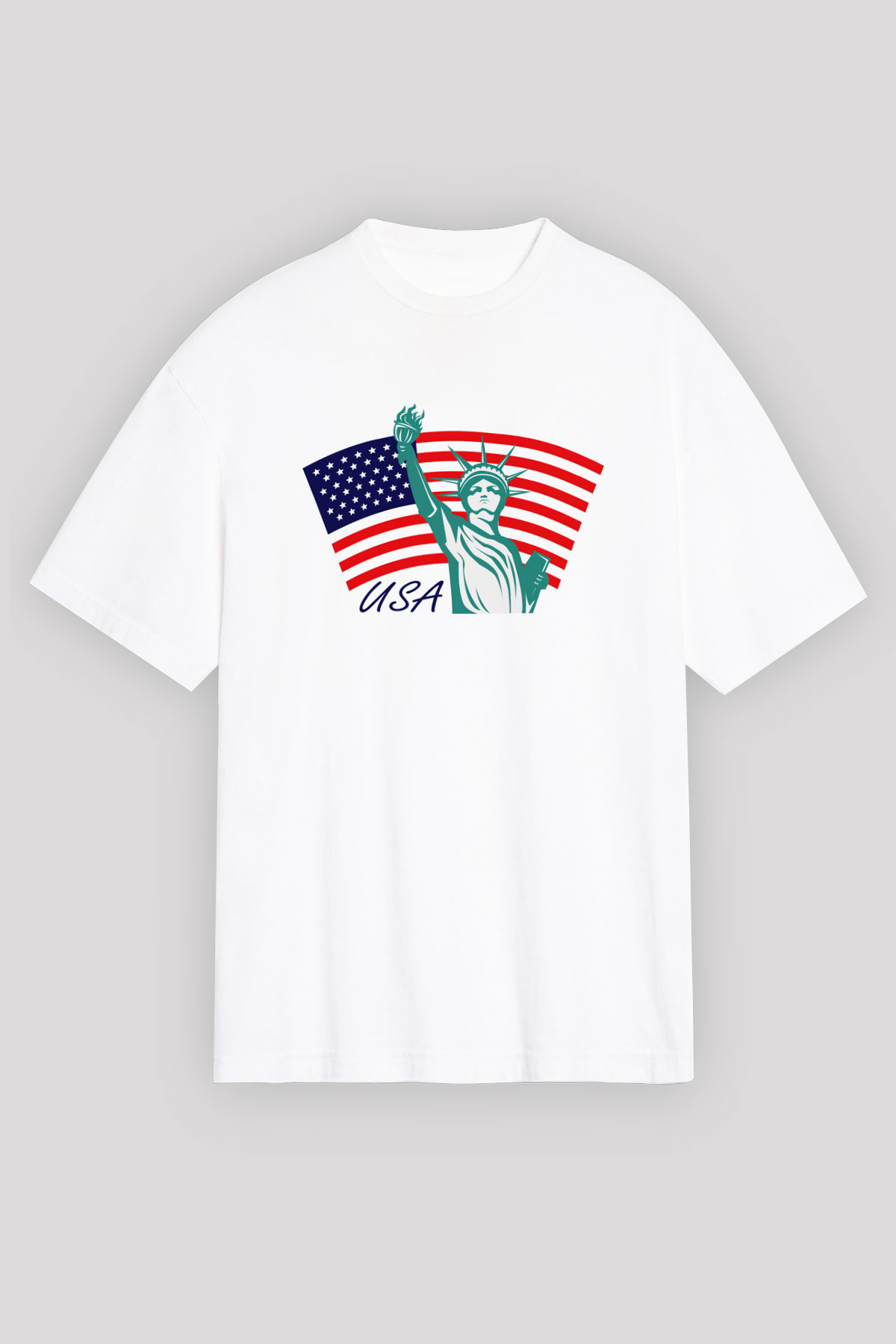 ABD Beyaz Unisex Oversize Tişört T-Shirt