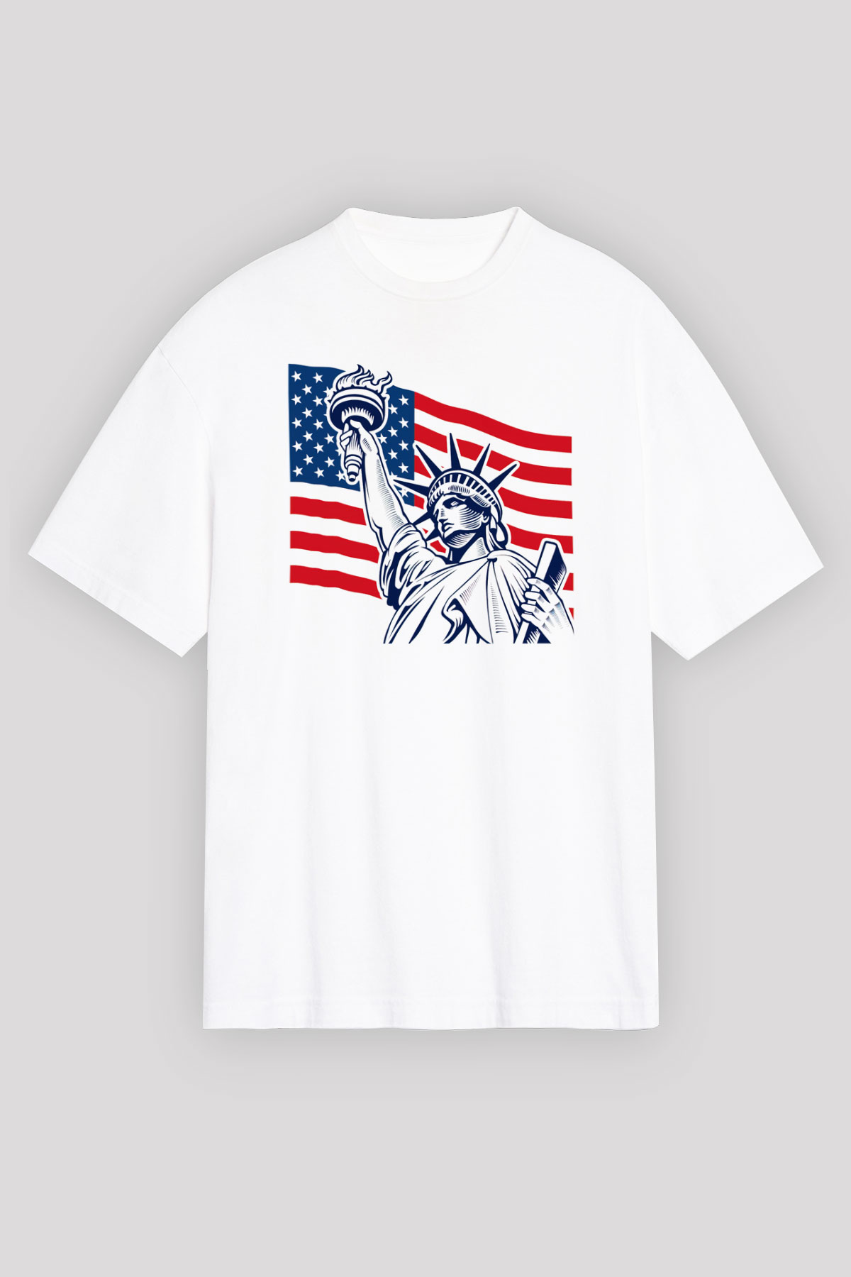 ABD Beyaz Unisex Oversize Tişört T-Shirt