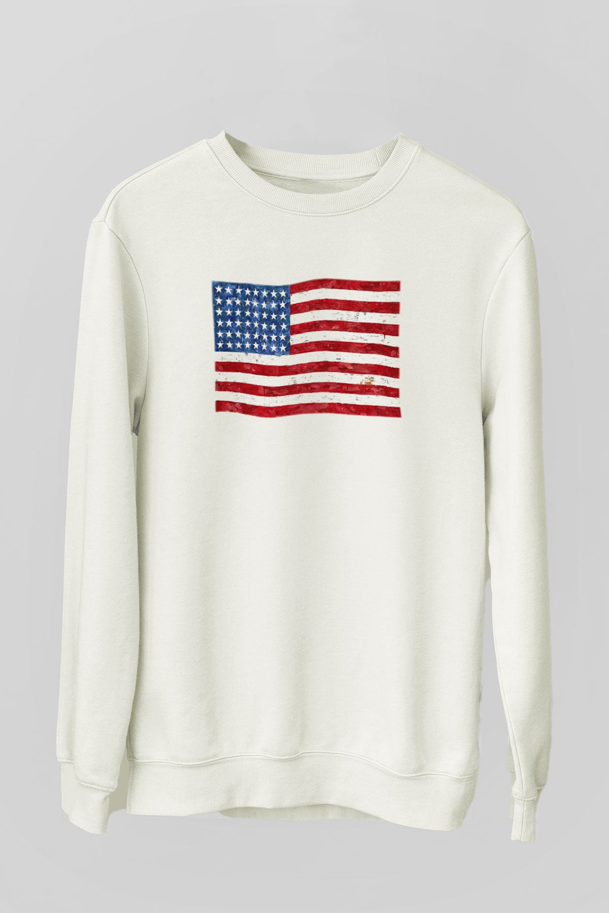 ABD Beyaz Unisex Sweatshirt
