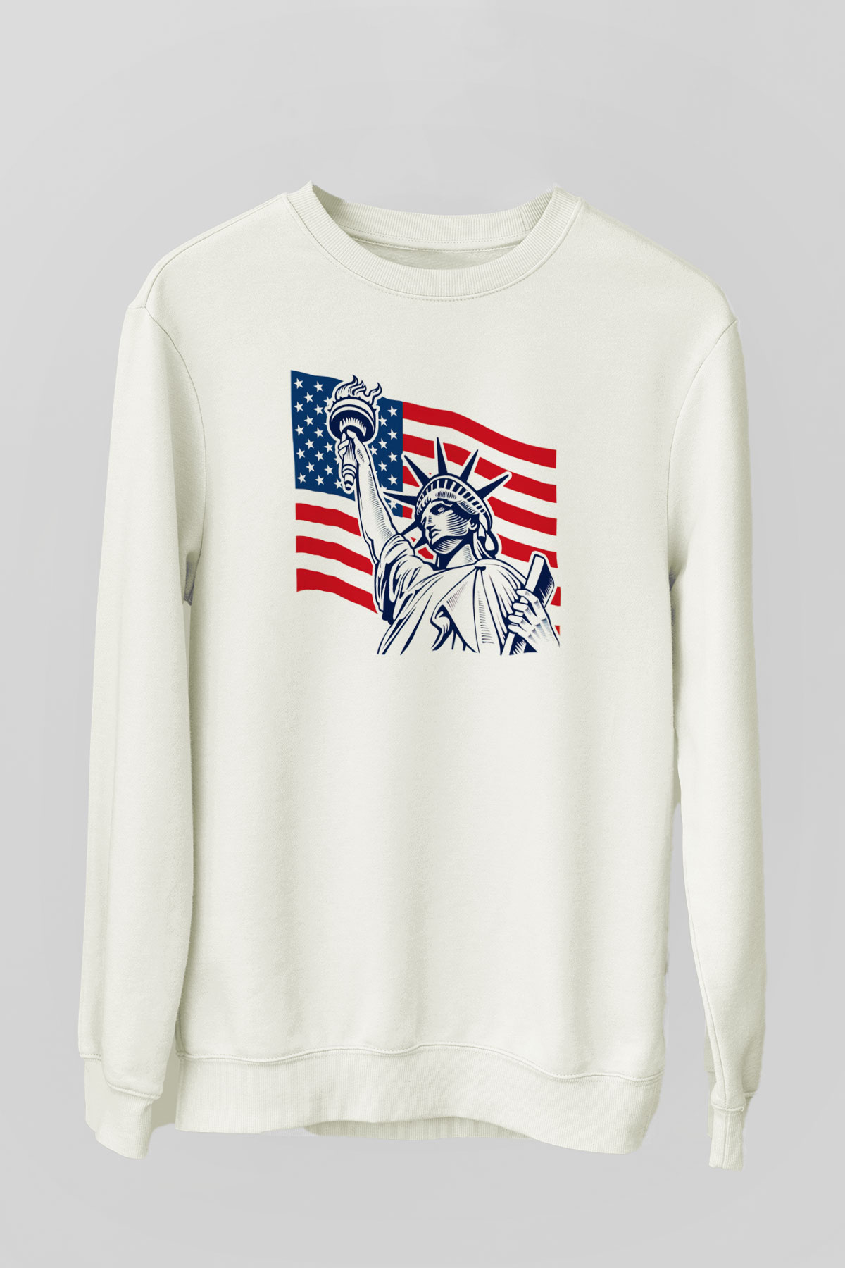 ABD Beyaz Unisex Sweatshirt