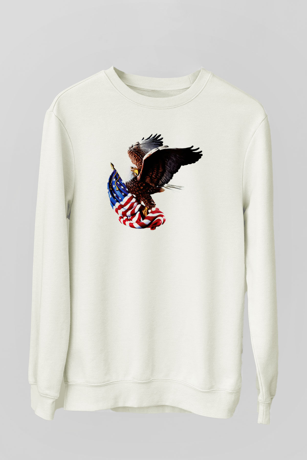 ABD Beyaz Unisex Sweatshirt