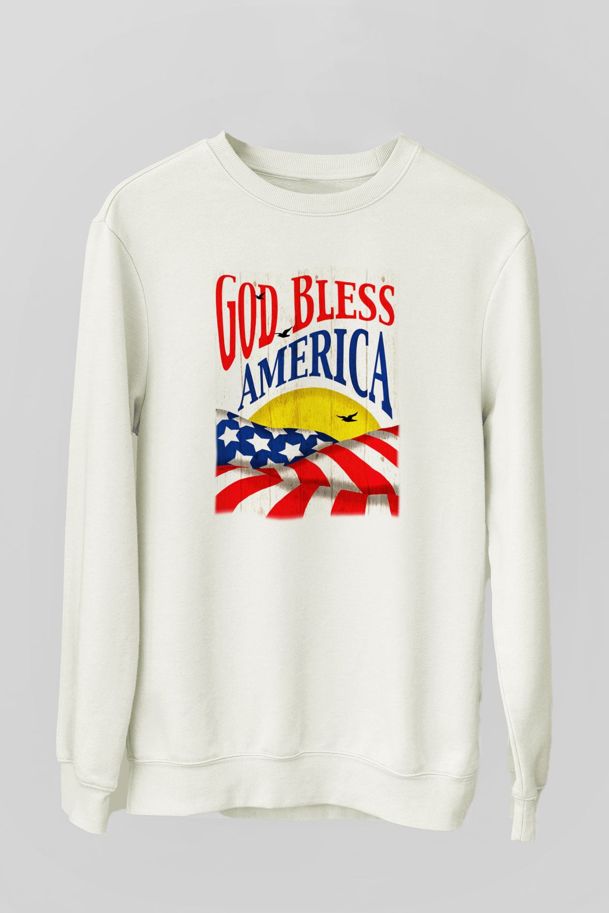 ABD Beyaz Unisex Sweatshirt