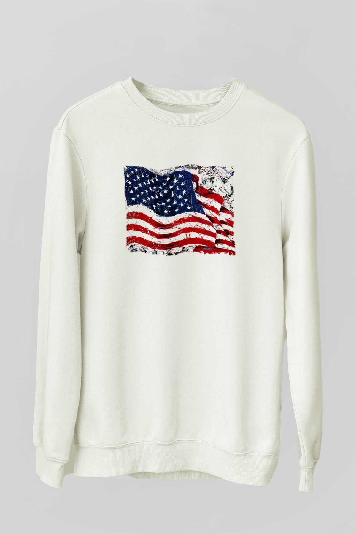 ABD Beyaz Unisex Sweatshirt
