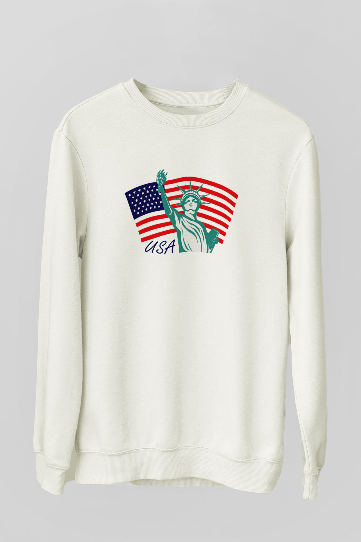ABD Beyaz Unisex Sweatshirt