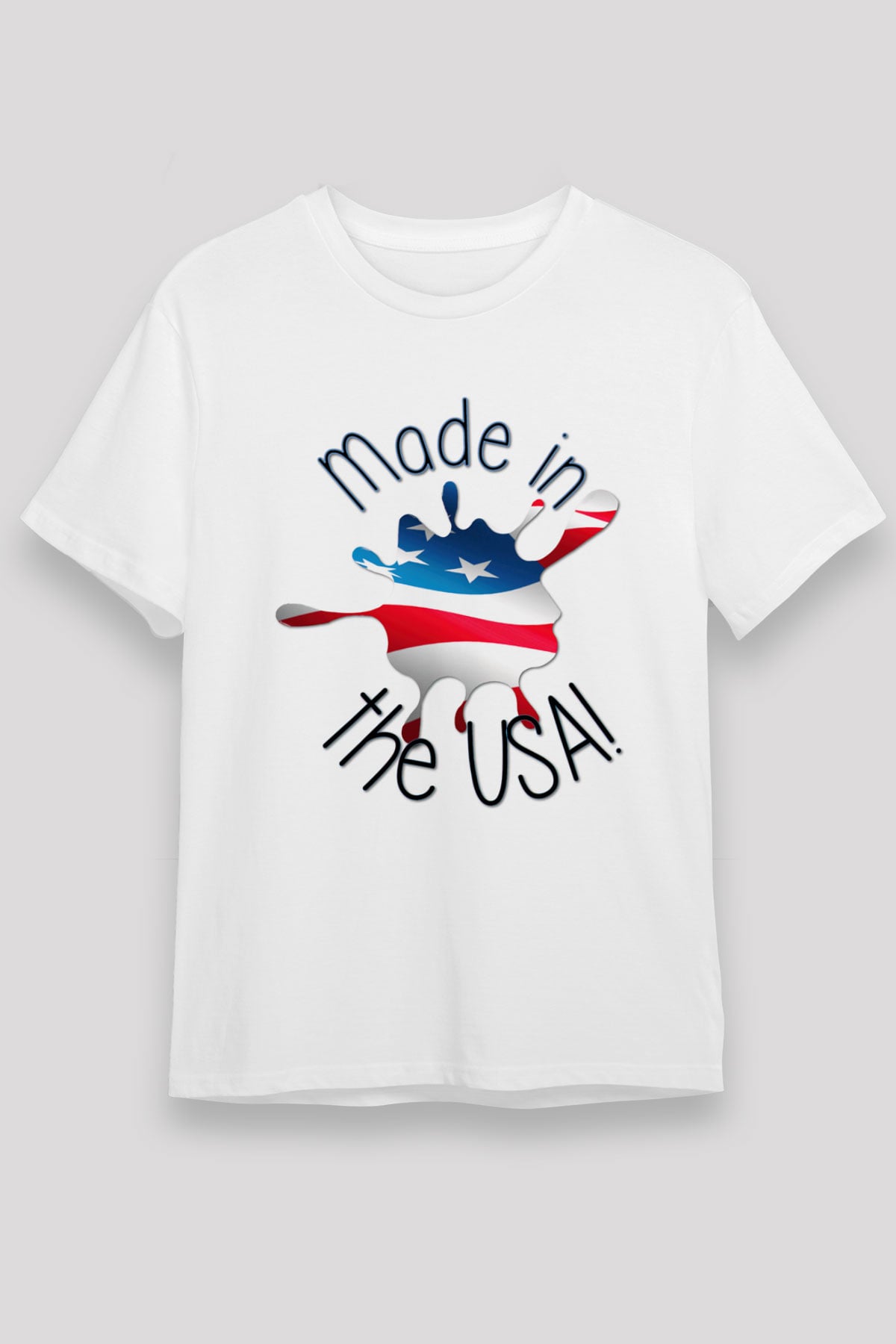 ABD Beyaz Unisex Tişört T-Shirt - TişörtFabrikası
