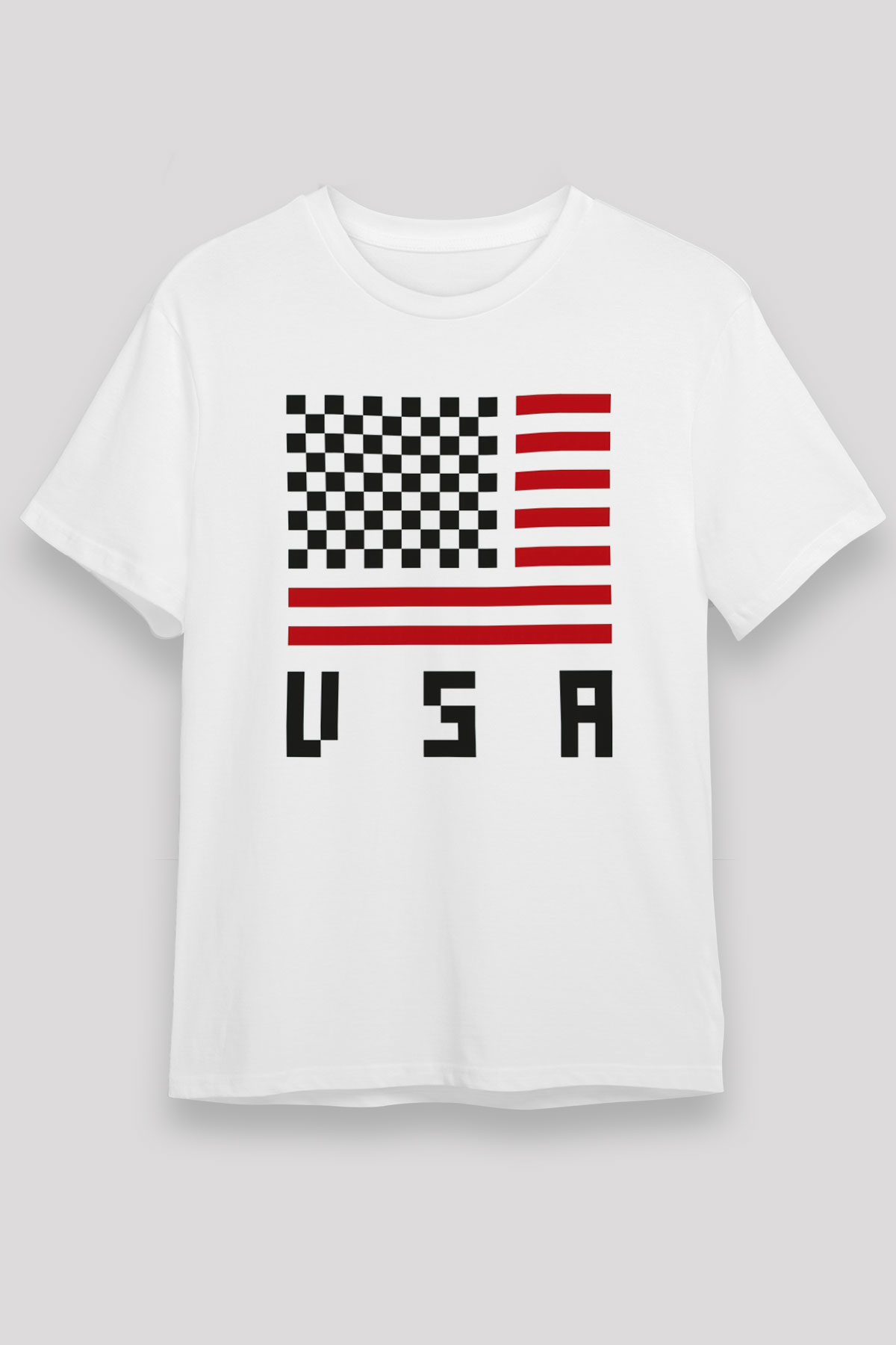 ABD Beyaz Unisex Tişört T-Shirt - TişörtFabrikası
