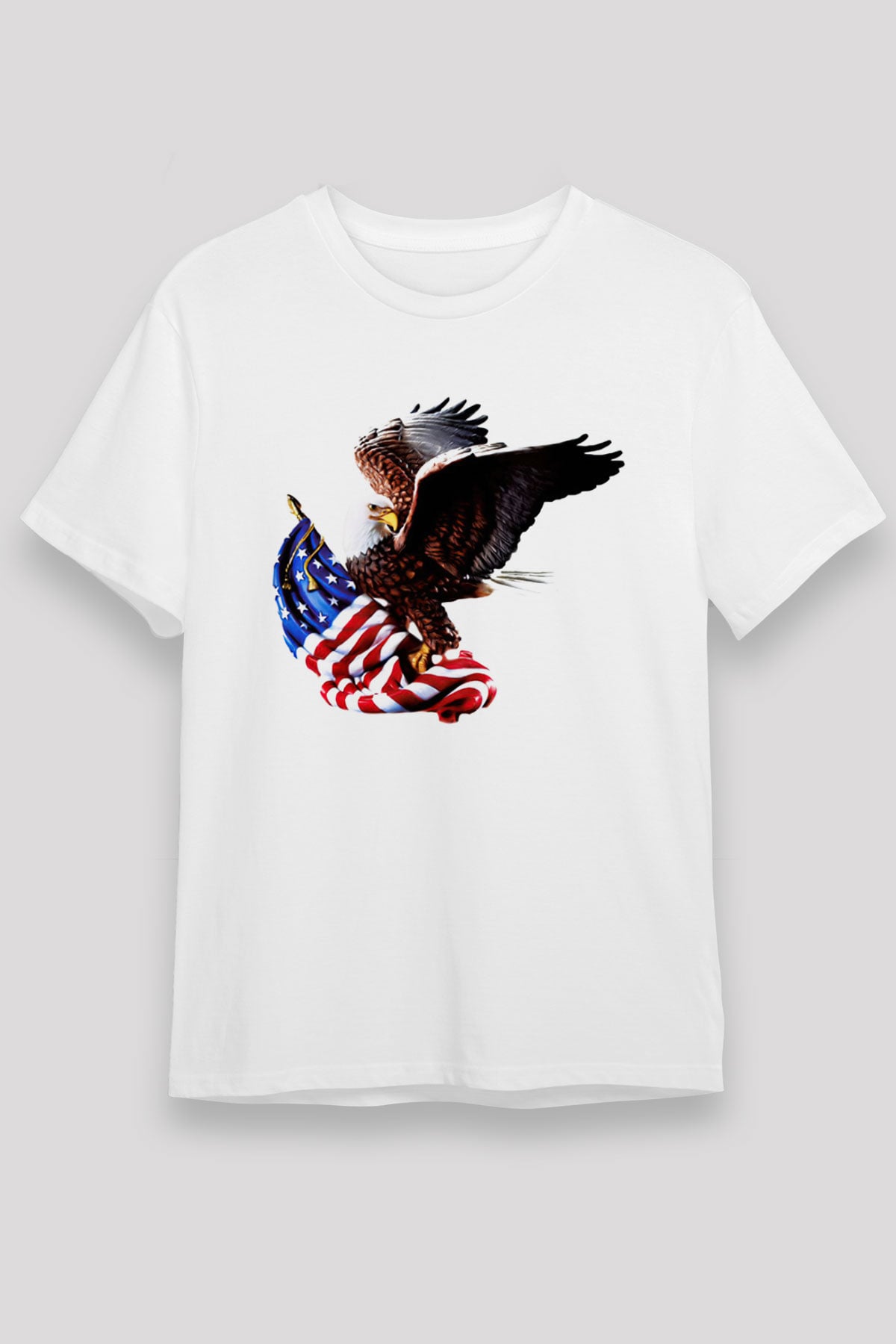 ABD Beyaz Unisex Tişört T-Shirt - TişörtFabrikası