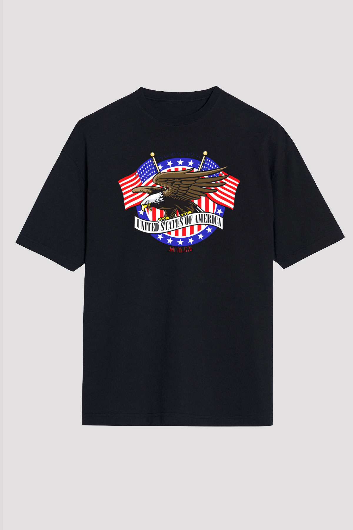 ABD Siyah Unisex Oversize Tişört T-Shirt