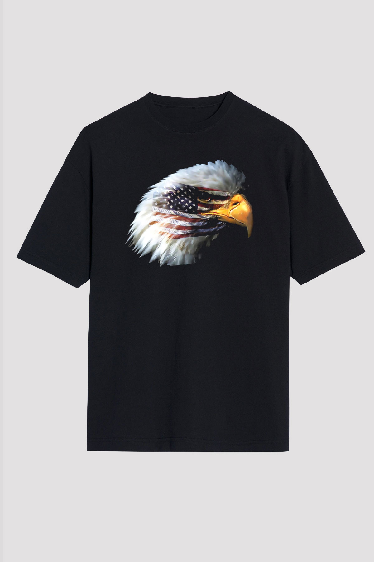 ABD Siyah Unisex Oversize Tişört T-Shirt