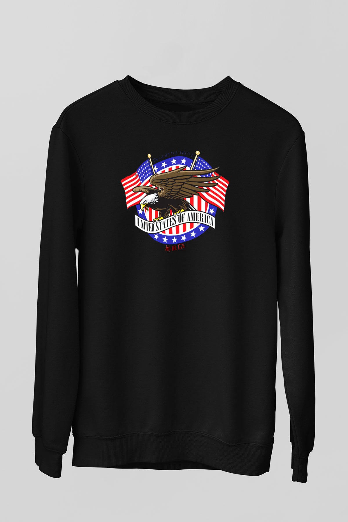 ABD Siyah Unisex Sweatshirt