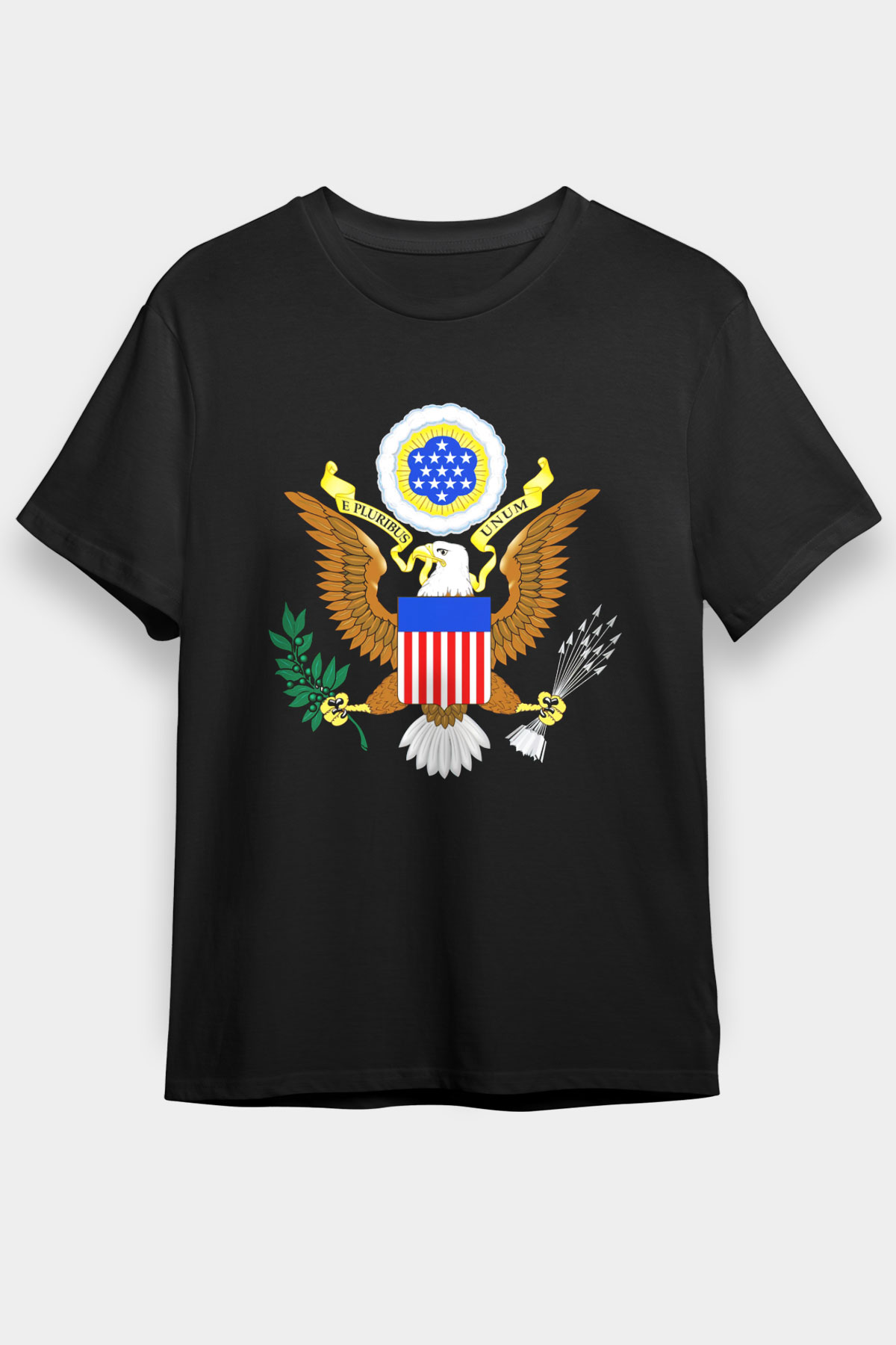 ABD Siyah Unisex Tişört T-Shirt - TişörtFabrikası