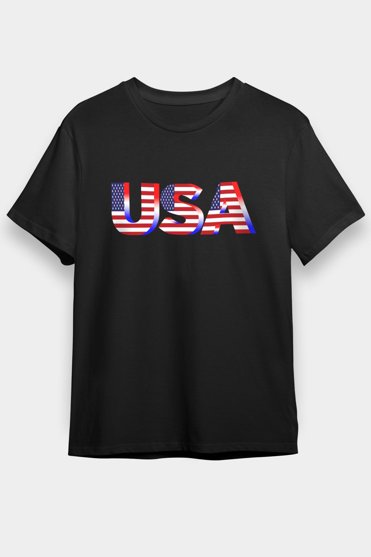 ABD Siyah Unisex Tişört T-Shirt - TişörtFabrikası