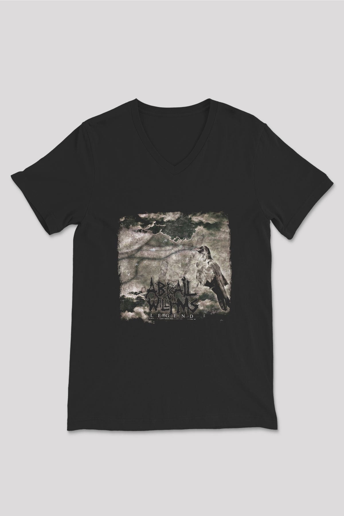 Abigail Williams Baskılı Unisex Siyah V Yaka Tişört