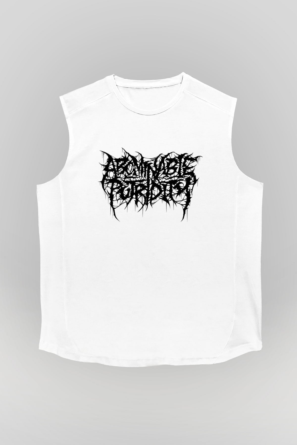 Abomindable Patrudity Baskılı Beyaz Unisex Kolsuz Tişört - Tshirt
