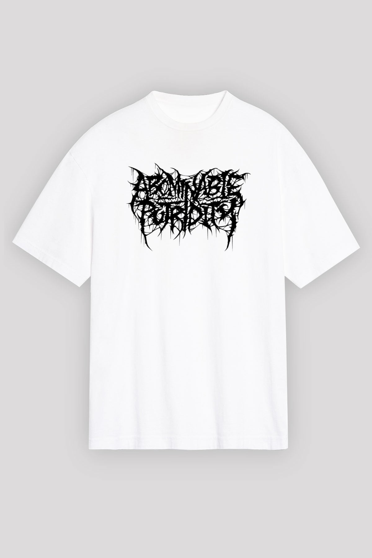 Abomindable Patrudity Baskılı Beyaz Unisex Oversize Tişört - Tshirt