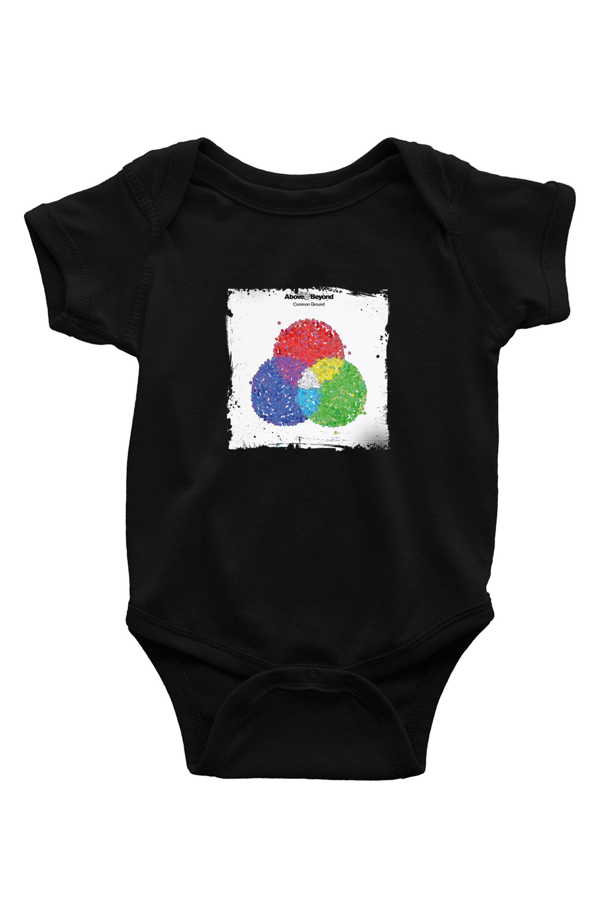 Above and Beyond Baskılı Unisex Siyah Bebek Body - Zıbın